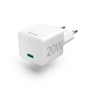 Hama Fast Charger, USB-C, 20 W, baltas - Maitinimo adapteris