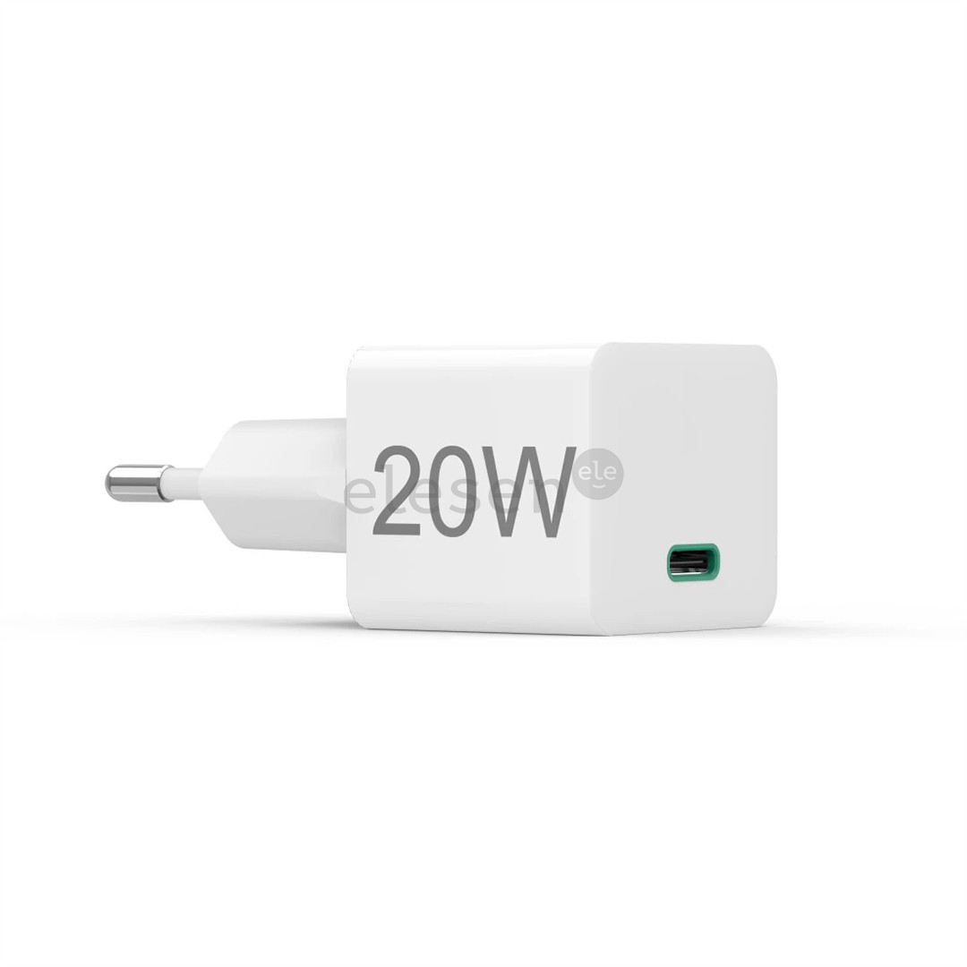 Hama Fast Charger, USB-C, 20 W, baltas - Maitinimo adapteris