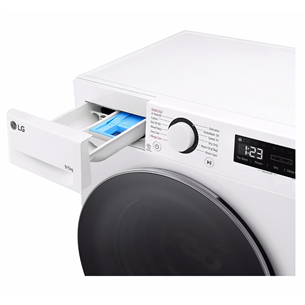LG V500 series, 9 kg / 5 kg, gylis 47,5 cm, 1200 rpm - Skalbimo mašina - džiovyklė Prekė - F2DR509S1W.ABWQPMR