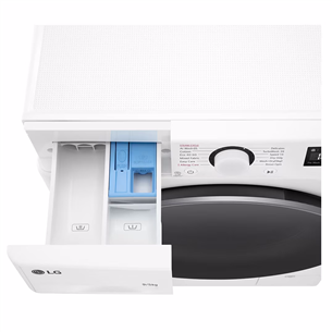 LG V500 series, 9 kg / 5 kg, gylis 47,5 cm, 1200 rpm - Skalbimo mašina - džiovyklė Prekė - F2DR509S1W.ABWQPMR
