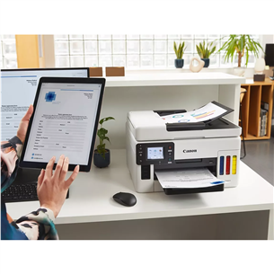Canon Maxify GX6050, WiFi, LAN, USB, dvipusis spausdinimas, baltas - Daugiafunkcinis spausdintuvas Prekė - 4470C006