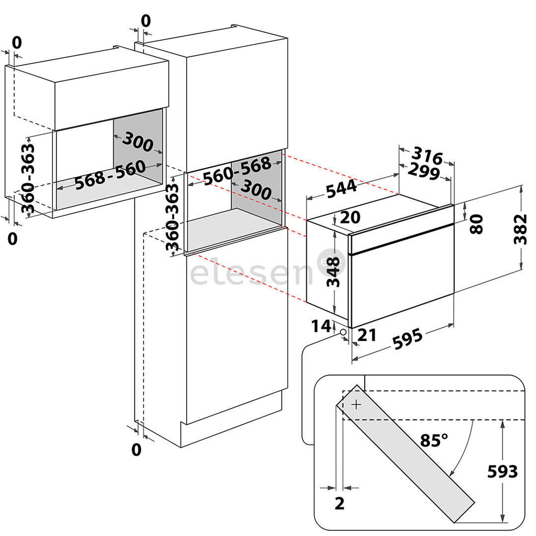 Whirlpool, 22 L, stainless steel - Built-in microwave oven Item - MBNA900X
