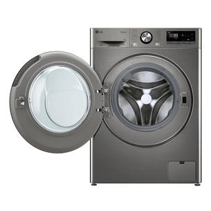 LG R700 Series, 9 kg, gylis 47,5 cm, 1200 rpm, sidabrinė - Skalbimo mašina Prekė - F2WR709S2P.APTQPMR