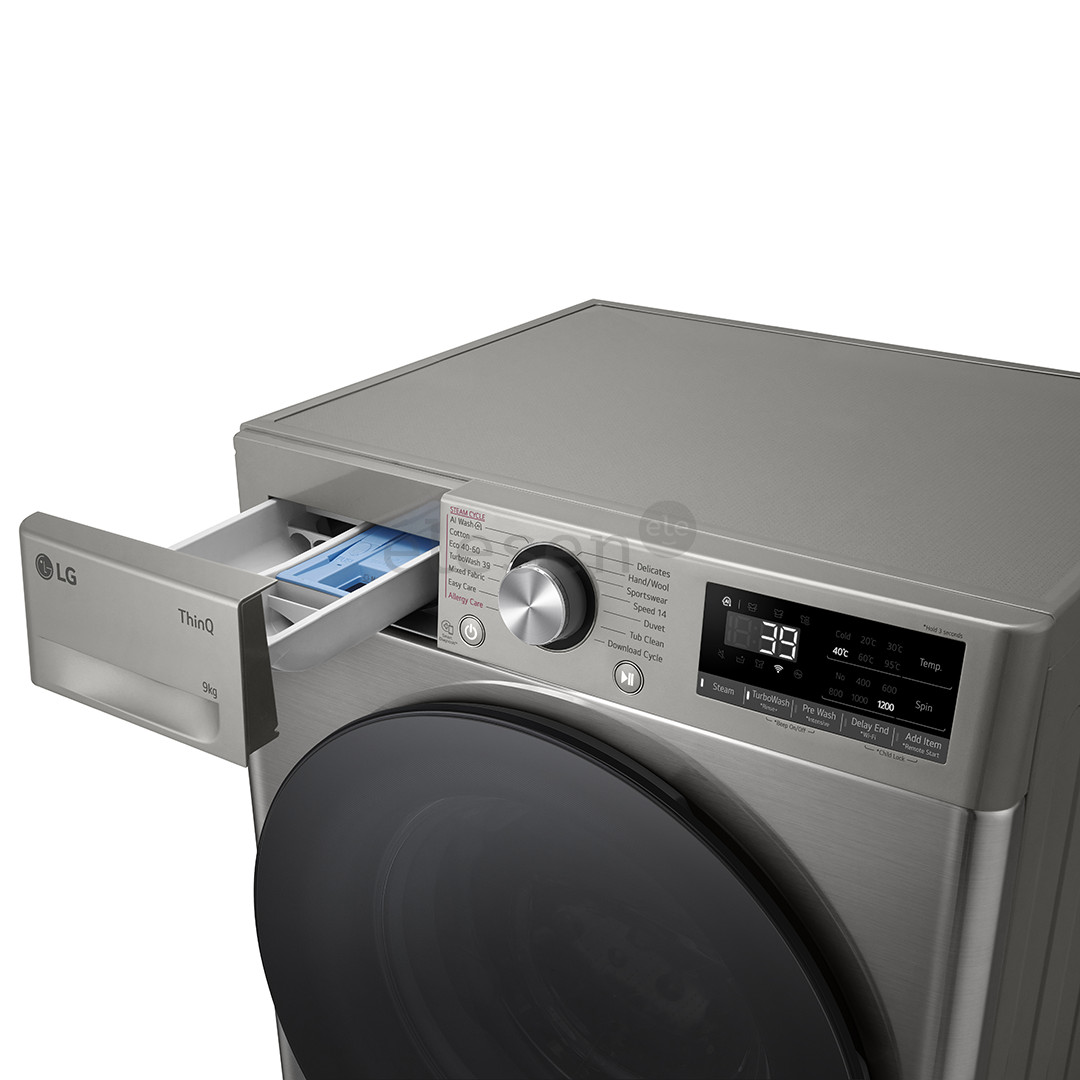 LG R700 Series, 9 kg, depth 47,5 cm, 1200 rpm, silver - Front load washing machine