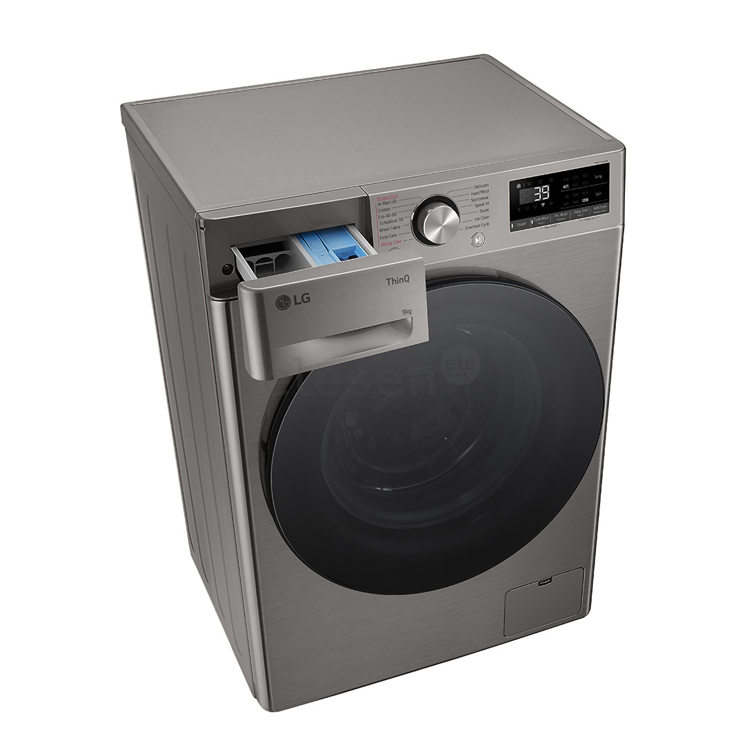 LG R700 Series, 9 kg, depth 47,5 cm, 1200 rpm, silver - Front load washing machine