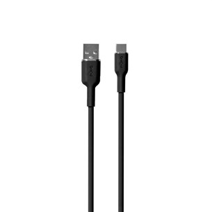 Puro Soft, USB-A / USB-C, 1.5 m, juodas - Laidas Prekė - PUUSBCICONBLK PUUSBCICONBLK