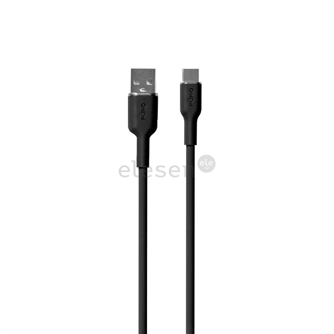 Puro Soft, USB-A / USB-C, 1.5 m, black - Cable Item - PUUSBCICONBLK