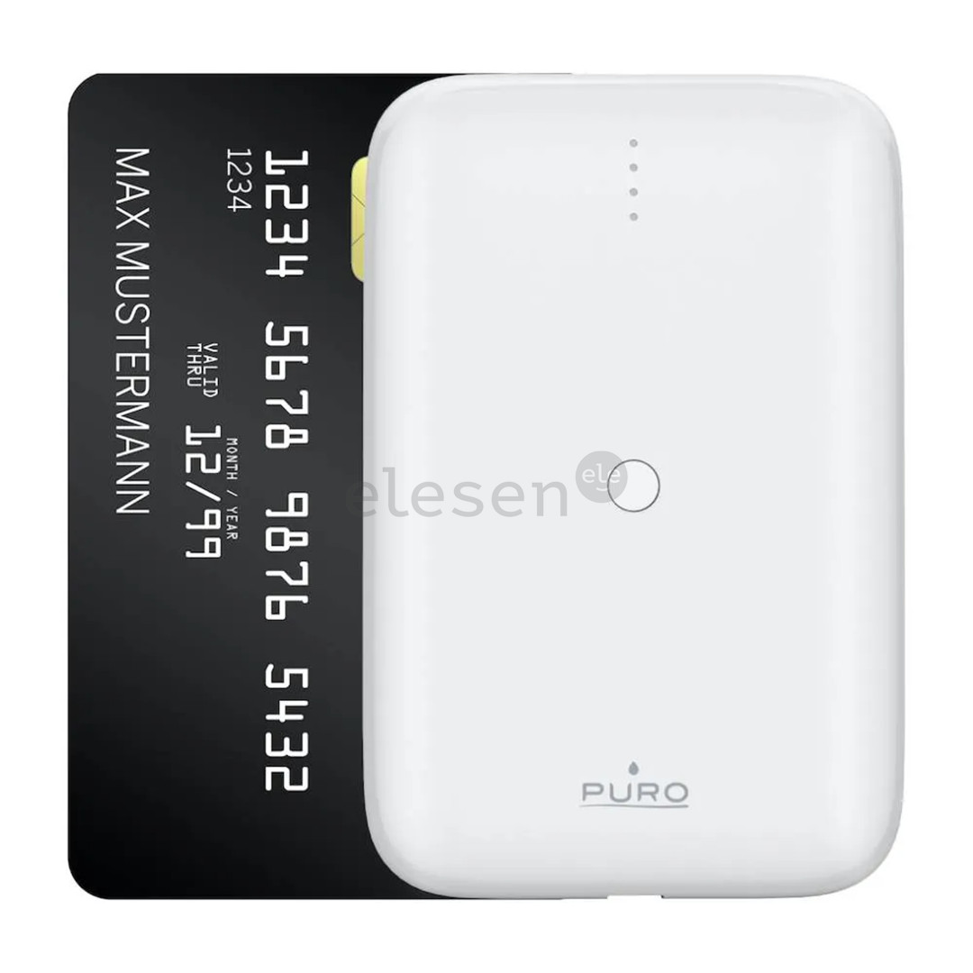 Puro Compact Mini, 10 000 мАч, USB-A, USB-C, белый - Внешний аккумулятор Товар - PUFCBB100P9WHI