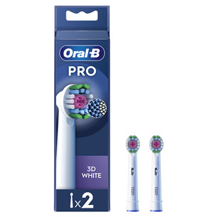Braun Oral-B Pro 3D White, 2 vnt., balti - Dantų šepetėlių antgaliai Prekė - EB18-2/WHITE EB18-2/WHITE