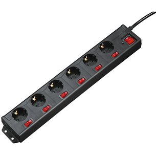 Hama Power Strip, 6 розеток, 1,4 м, черный - Удлинитель Товар - 00137259 00137259