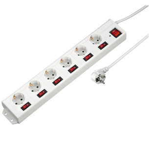 Hama Power Strip, 6-way, 1.4 m, baltas - Ilgiklis Prekė - 00137239