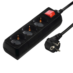 Hama Power Strip, 3-way, 3 m, juodas - Ilgiklis Prekė - 00108816