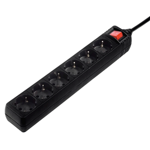 Hama Power Strip, 6 розеток, 3 м, черный - Удлинитель Товар - 00137265 00137265