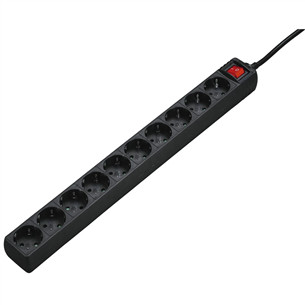 Hama Power Strip, 10 lizdų, 3 m, juodas - Ilgiklis 00137254