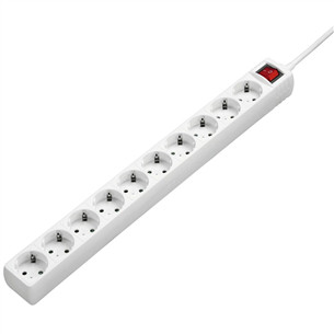 Hama Power Strip, 10 lizdų, 3 m, baltas - Ilgiklis 00137234