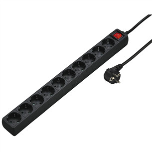 Hama Power Strip, 10 lizdų, 3 m, juodas - Ilgiklis