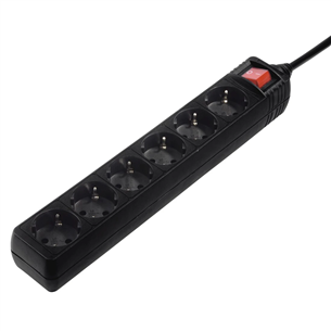 Hama Power Strip, 6 розеток, 5 м, черный - Удлинитель Товар - 00137266 00137266