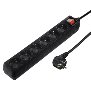 Hama Power Strip, 6 skylių, 5 m, juodas - Ilgiklis Prekė - 00137266