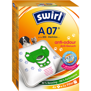Dulkių siurblių maišeliai Swirl Micropor A 07, 4vnt Prekė - A07MNEW