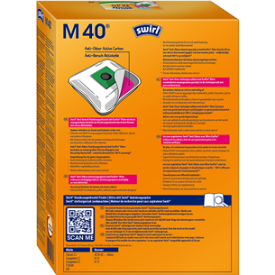 Dulkių siurblių maišeliai Swirl M 40, 4vnt Prekė - M40MNEW