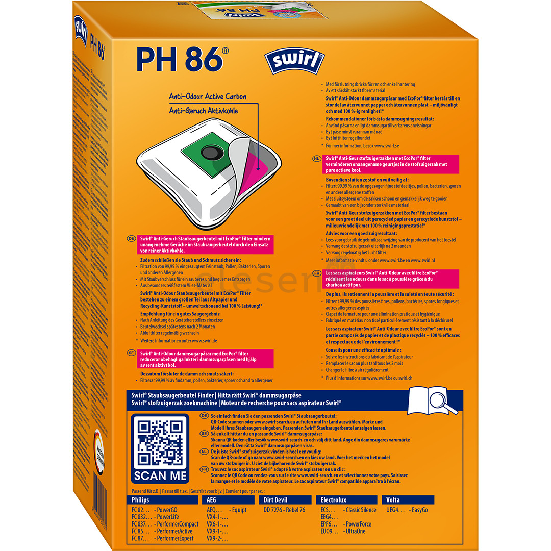 Swirl S-bag, 4 pcs - Dust bags