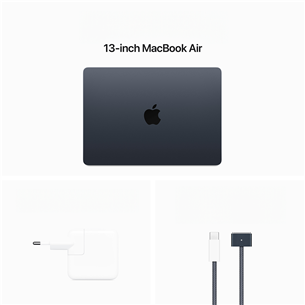 Apple MacBook Air 13'' (2024), M3 8C/8C, 8 GB, 256 GB, ENG, midnight - Notebook Item - MRXV3ZE/A