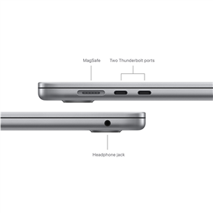 Apple MacBook Air 15'' (2024), M3 8C/10C, 16 GB, 512 GB, SWE, space gray - Nešiojamas kompiuteris