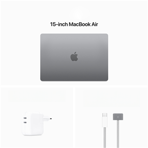 Apple MacBook Air 15'' (2024), M3 8C/10C, 16 GB, 512 GB, SWE, space gray - Nešiojamas kompiuteris