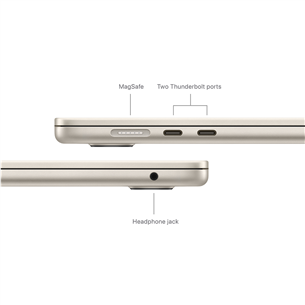 Apple MacBook Air 15'' (2024), M3 8C/10C, 16 GB, 512 GB, ENG, starlight - Notebook Item - MXD33ZE/A