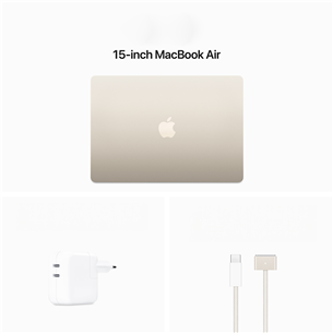 Apple MacBook Air 15'' (2024), M3 8C/10C, 16 GB, 512 GB, ENG, starlight - Notebook Item - MXD33ZE/A
