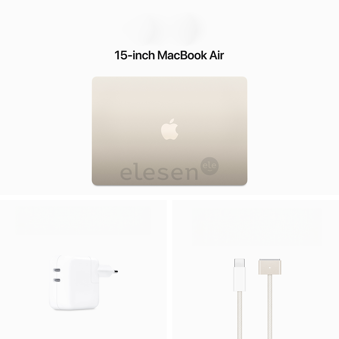 Apple MacBook Air 15'' (2024), M3 8C/10C, 16 GB, 512 GB, ENG, starlight - Notebook Item - MXD33ZE/A