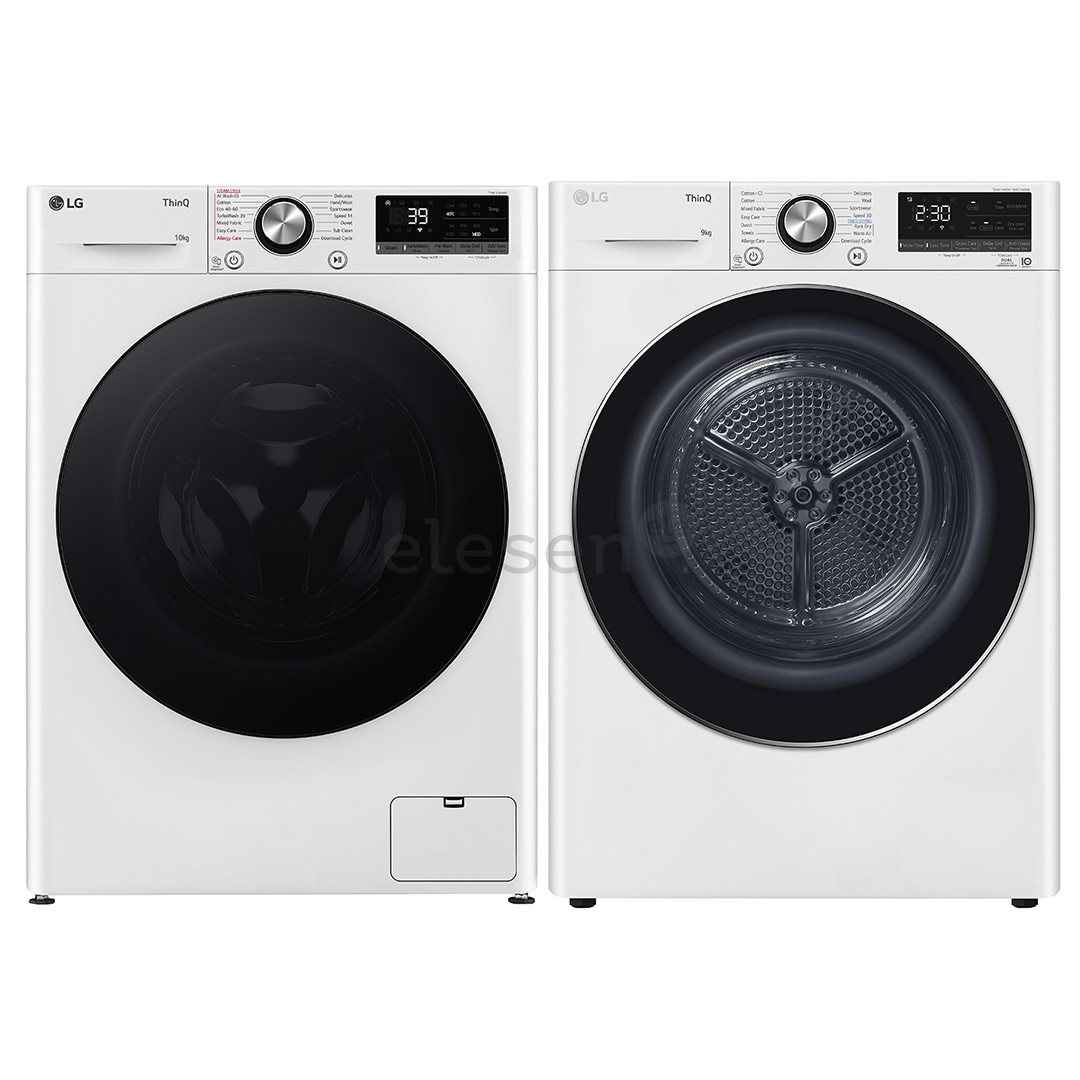 LG, 10 kg + 9 kg - Washing machine + clothes dryer