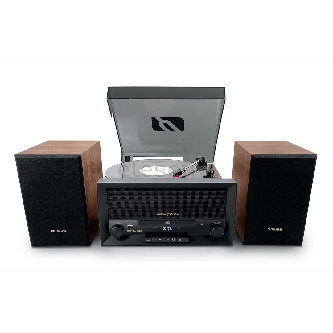 Muse MT-120 MB, CD, USB, Bluetooth, turntable, black/brown - Music centre