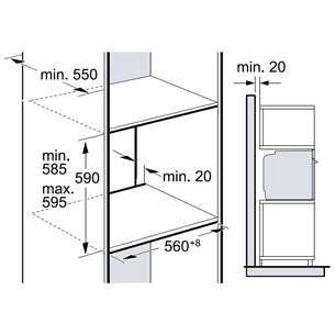 Bosch, Series 6, pirolizė, garų funkcija, 71 L, juoda - Orkaitė Prekė - HRA578BB0S