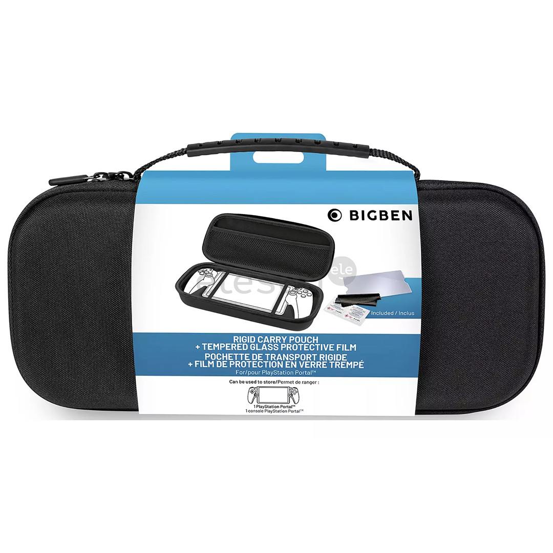 Bigben Nacon Carry Pouch + Tempered Glass, PlayStation Portal - Dėklas ir ekrano apsauga