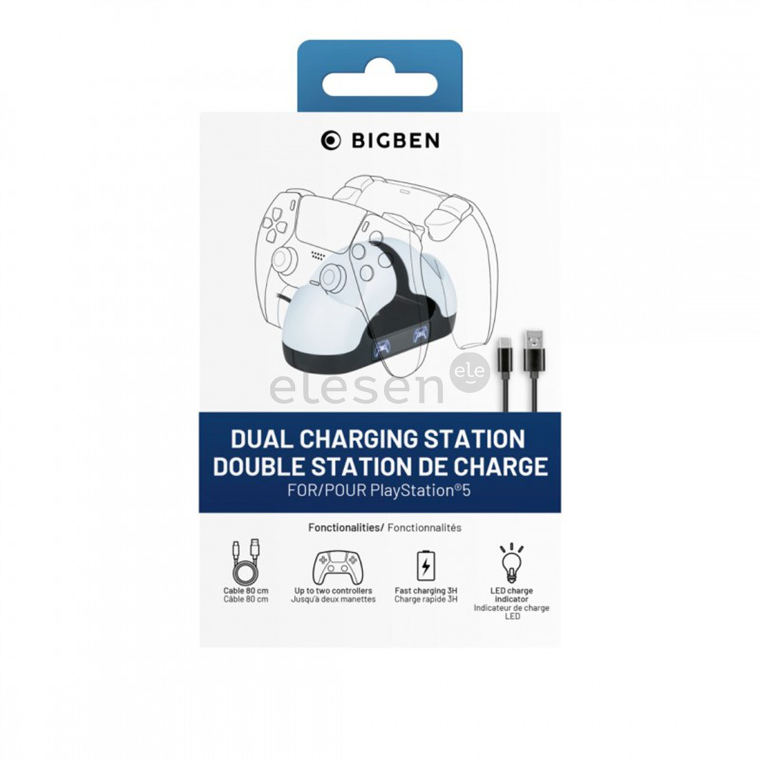 BigBen Nacon Dual Charging Station, PlayStation 5, balta - Pultelių įkrovimo stotelė Prekė - 3665962021141