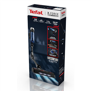 Tefal X-Force Flex 9.60 Aqua, juodas - Belaidis dulkių siurblys + baterija