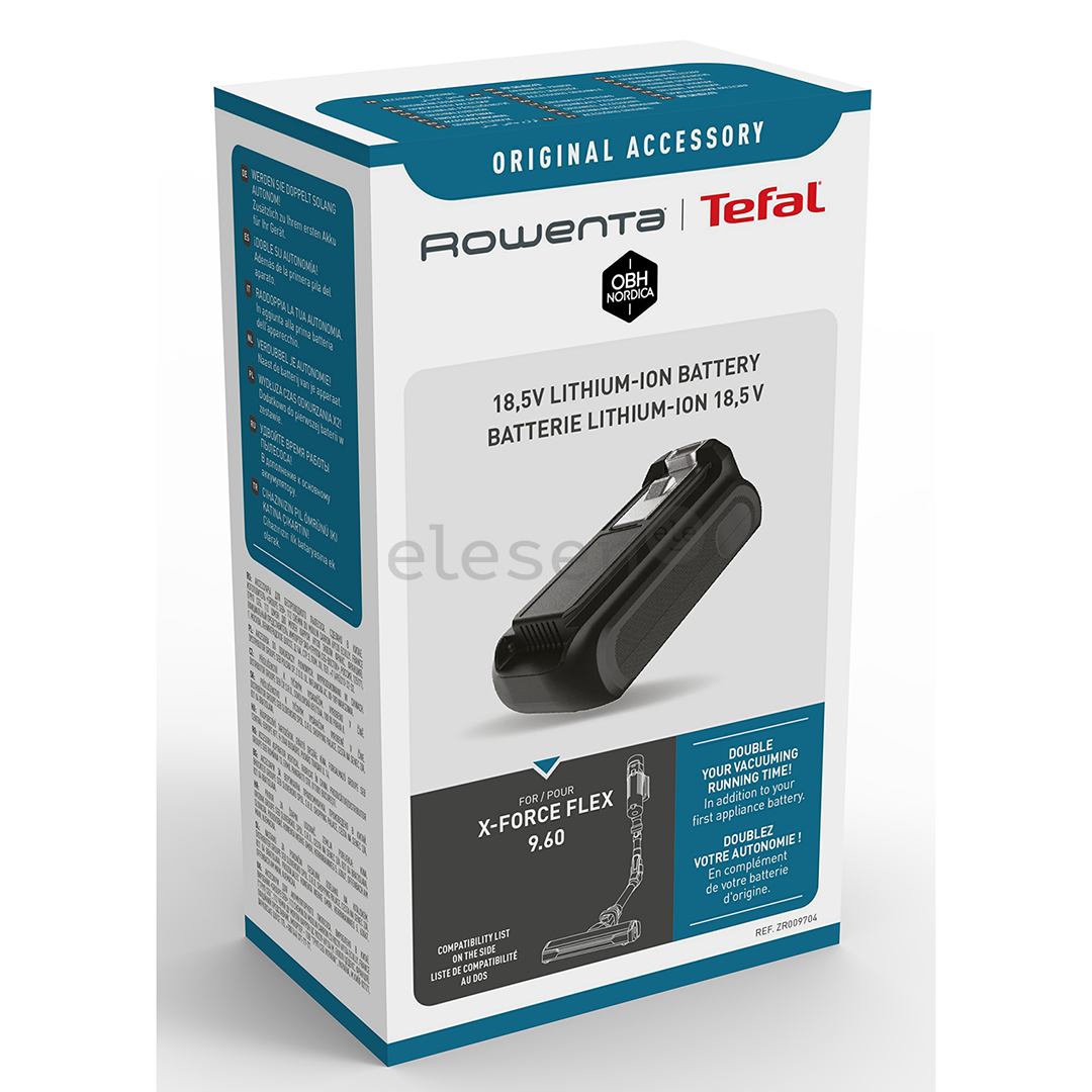 Tefal X-Force Flex 9.60 Aqua, juodas - Belaidis dulkių siurblys + baterija
