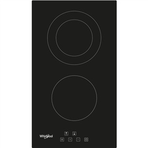 Whirlpool, domino, width 30 cm, black - Built-in ceramic hob WRD6030B