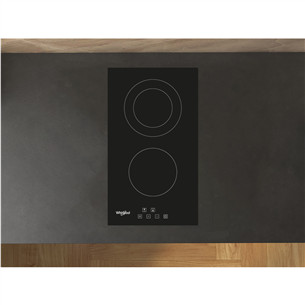 Whirlpool, domino, width 30 cm, black - Built-in ceramic hob