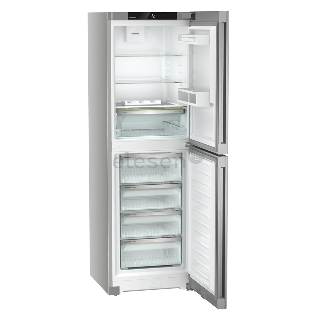 Liebherr, NoFrost, 319 L, aukštis 186 cm, sidabrinis - Šaldytuvas Prekė - CNSFD5204-22