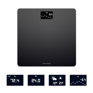 Withings Body, juodos - Diagnostinės svarstyklės Prekė - BODY.BLACK