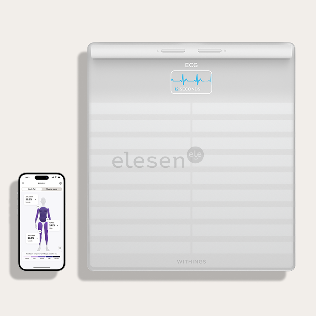 Withings Body Scan, baltos - Diagnostinės svarstyklės Prekė - BODYSCAN.WHITE