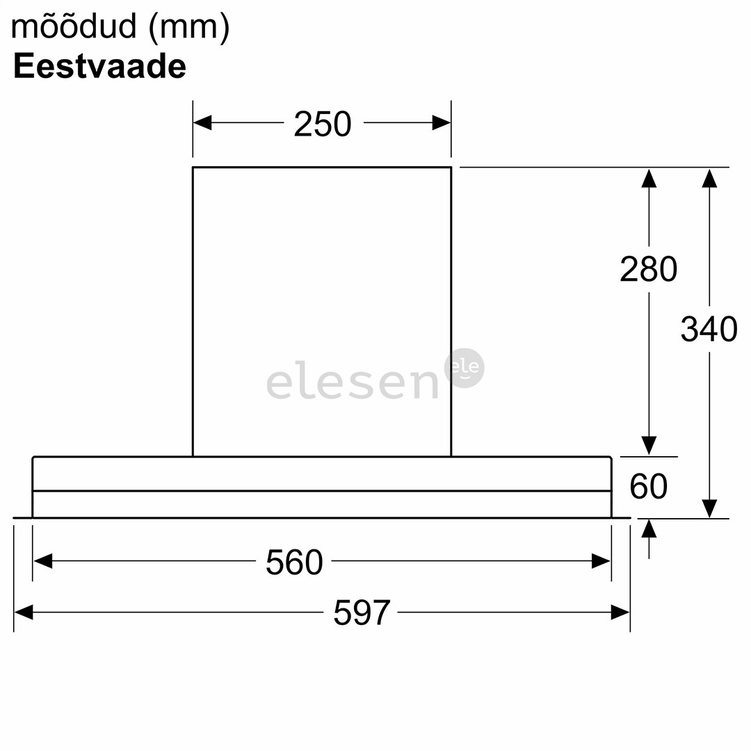 Bosch, Series 6, 749 m³/h, width 60 cm, black - Built-in cooker hood