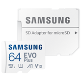 Samsung EVO Plus, microSDXC, 64 GB, white - Memory Card and Adapter Item - MB-MC64SA/EU
