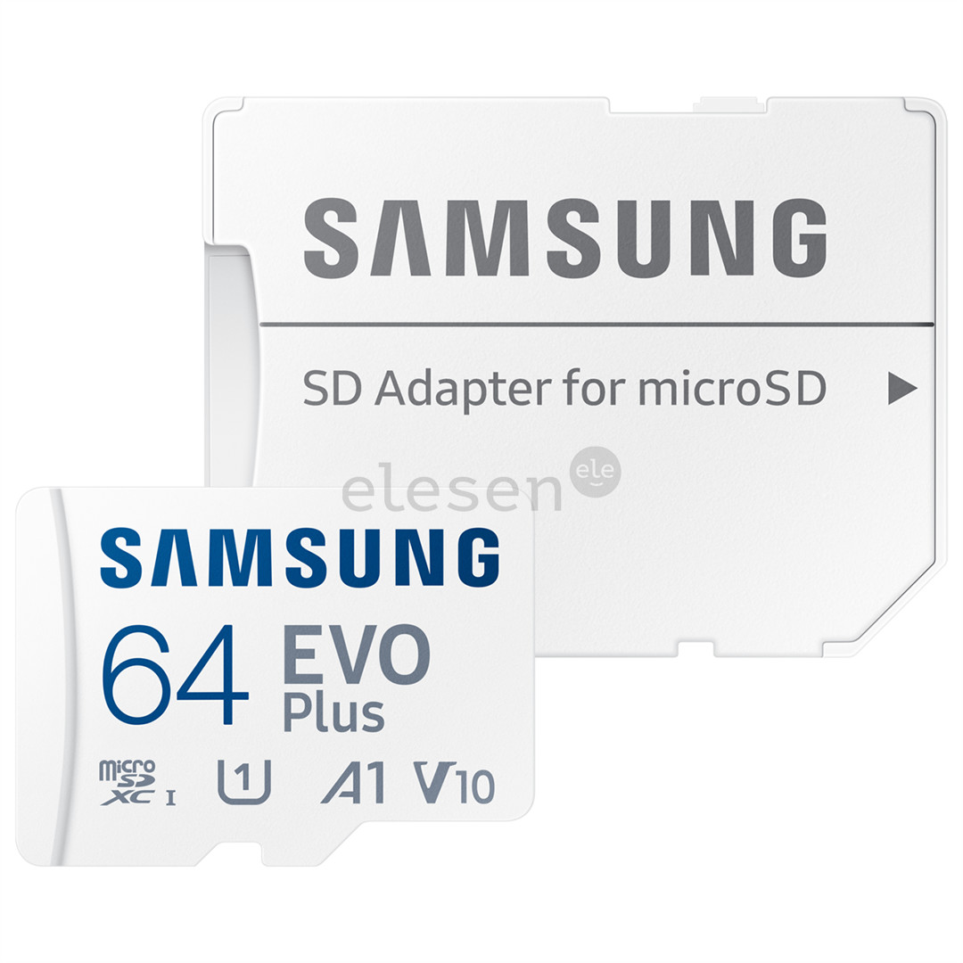 Samsung EVO Plus, microSDXC, 64 ГБ, белый - Карта памяти и адаптер Товар - MB-MC64SA/EU