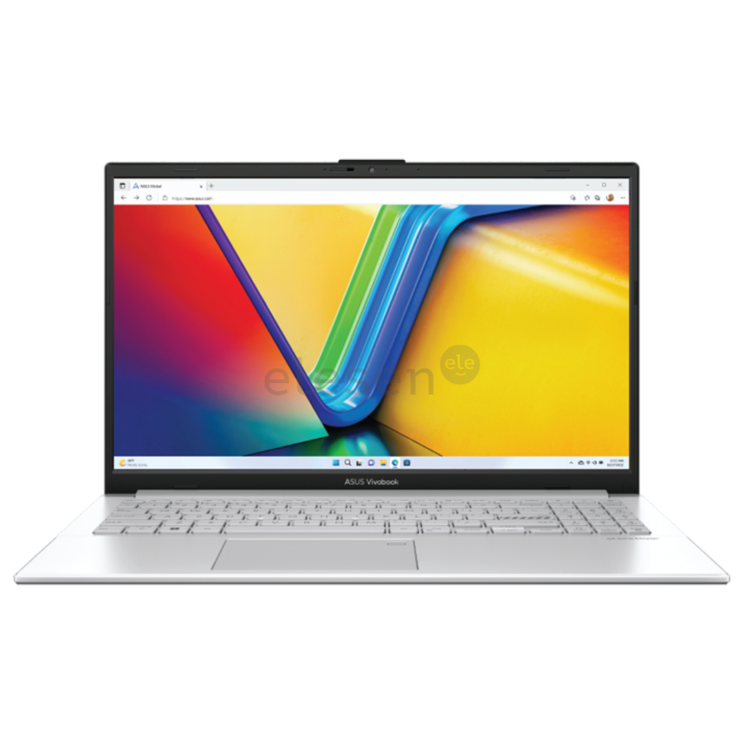 Asus VivoBook GO 15, 15.6", FHD, Ryzen 5, 8 GB, 512 GB, sidabrinis - Nešiojamas kompiuteris