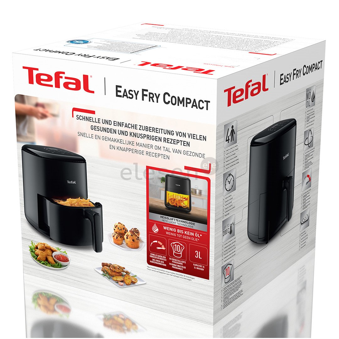 Tefal Easy Fry Compact, 3 L, 1300 W, juoda - Karšto oro gruzdintuvė