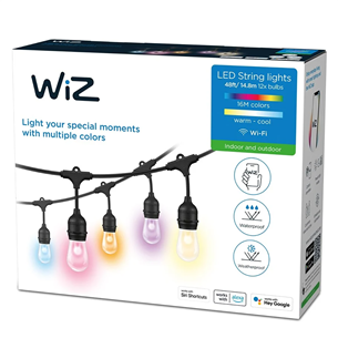 Philips WiZ String Lights Outdoor RGB, WiFi, 14.8 m - Išmaniosios lemputės Prekė - 929003213201
