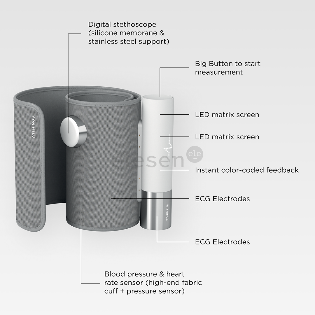 Withings BPM Core, pilkas - Išmanusis kraujospūdžio matuoklis + EKG